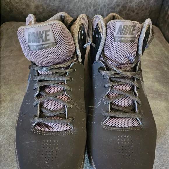 Nike Air Visi Pro Black High-Top Athletic Shoes with Cushioned Sole - Picture 2 of 6